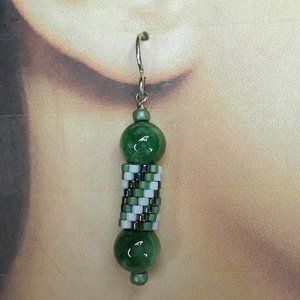 Malachite Beaded Earrings (NWOT)